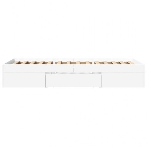Sengeramme 90 x 200 cm med opbevaring - hvid
