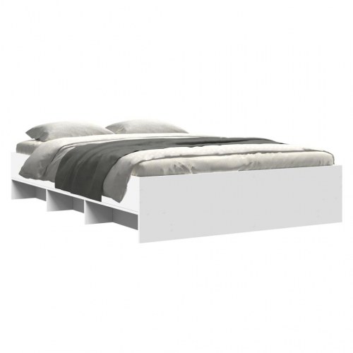 Sengestel 120 x 190 cm med opbevaring - hvid