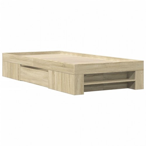 Sengeramme 75 x 190 cm uden madras med opbevaring - sonoma-eg