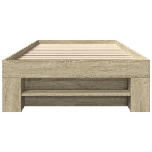 Sengeramme 75 x 190 cm uden madras med opbevaring - sonoma-eg