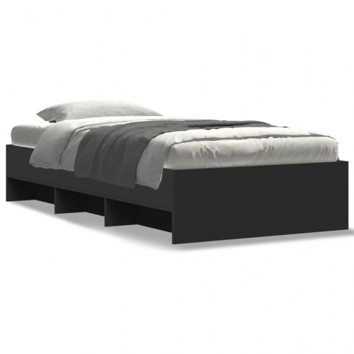 Sengeramme 75 x 190 cm med opbevaring - sort