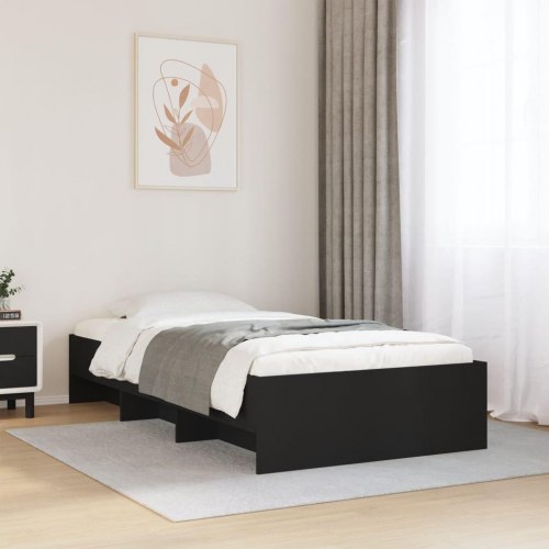 Sengeramme 75 x 190 cm med opbevaring - sort