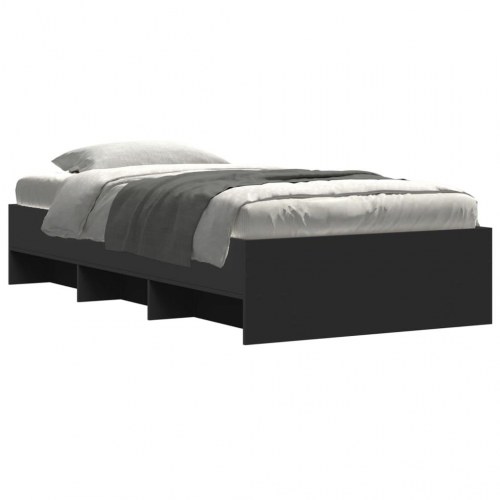 Sengeramme 75 x 190 cm med opbevaring - sort