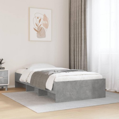 Sengeramme 75 x 190 cm i konstrueret træ - betongrå