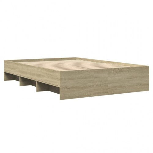 Sengeramme 140 x 190 cm med opbevaring - sonoma-eg