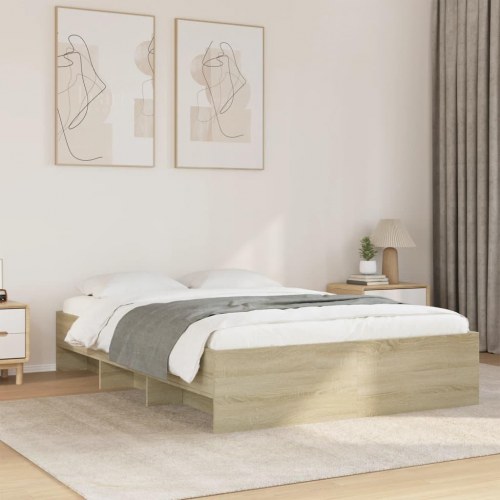 Sengeramme 140 x 190 cm med opbevaring - sonoma-eg