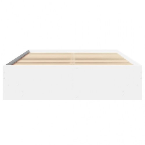 Sengestel 135 x 190 cm med lamelbund og opbevaring - hvid