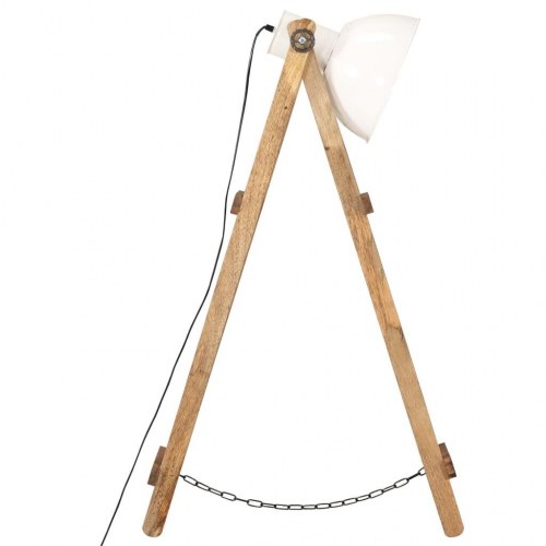 Gulvlamper sæt af 3 - E27, massivt mangotræ, hvid/brun