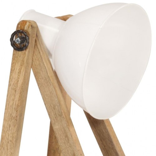 Gulvlamper sæt af 3 - E27, massivt mangotræ, hvid/brun