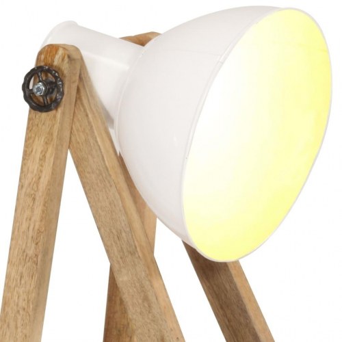 Gulvlamper sæt af 3 - E27, massivt mangotræ, hvid/brun