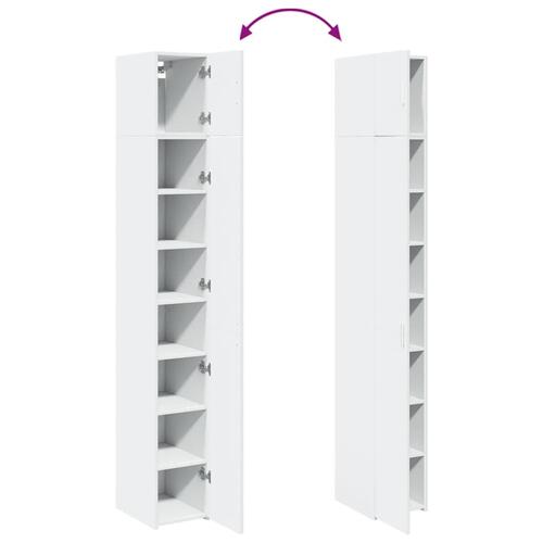 Skab 30x42,5x225 cm smalt konstrueret træ hvid