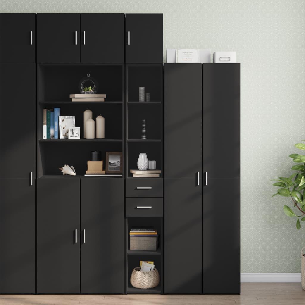 Skab 30x42,5x225 cm smalt konstrueret træ sort