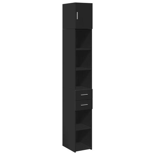 Skab 30x42,5x225 cm smalt konstrueret træ sort
