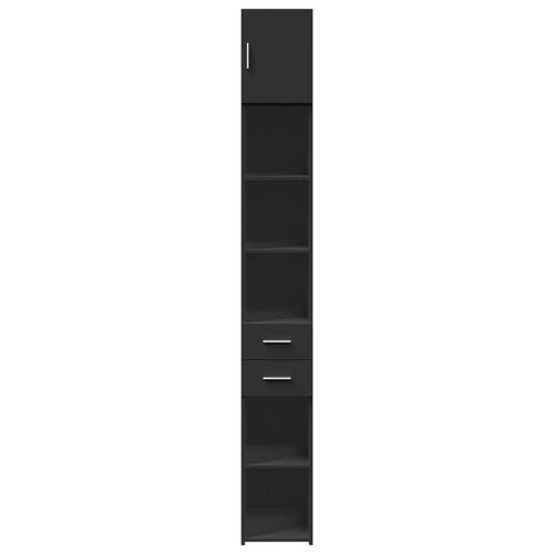 Skab 30x42,5x225 cm smalt konstrueret træ sort