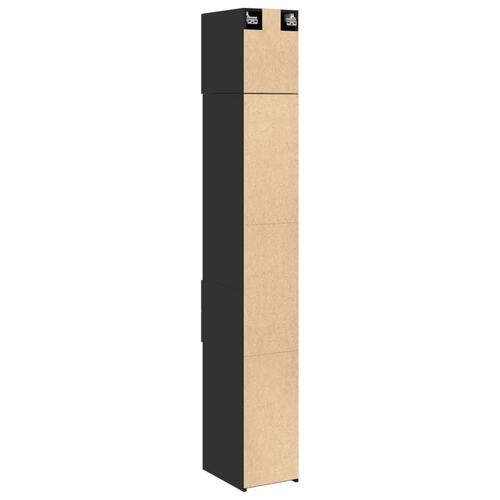 Skab 30x42,5x225 cm smalt konstrueret træ sort