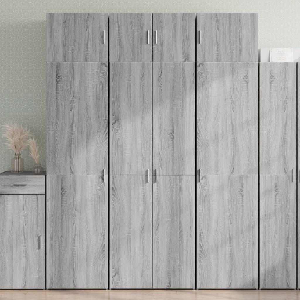 Opbevaringsskab 70 x 42,5 x 225 cm i konstrueret træ - grå sonoma-eg