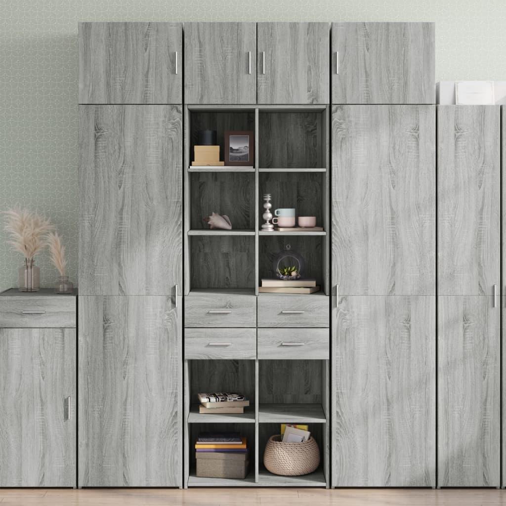 Skab 70 × 42,5 × 225 cm i konstrueret træ - grå sonoma-eg