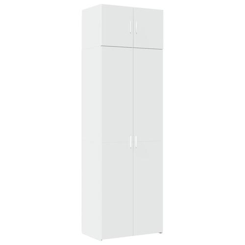 Opbevaringsskab 70x42,5x225 cm konstrueret træ hvid