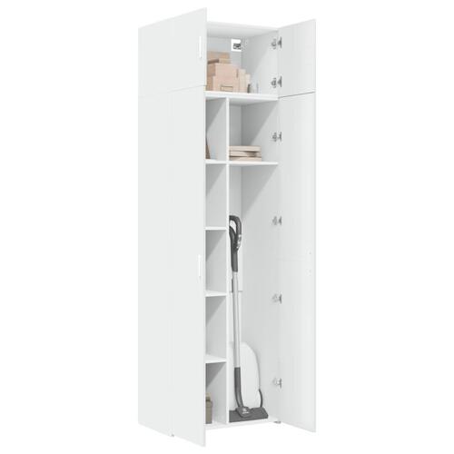 Opbevaringsskab 70x42,5x225 cm konstrueret træ hvid