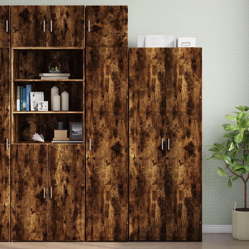 Smalt skab i konstrueret træ 40×42,5×225 cm - røget egetræsfarve