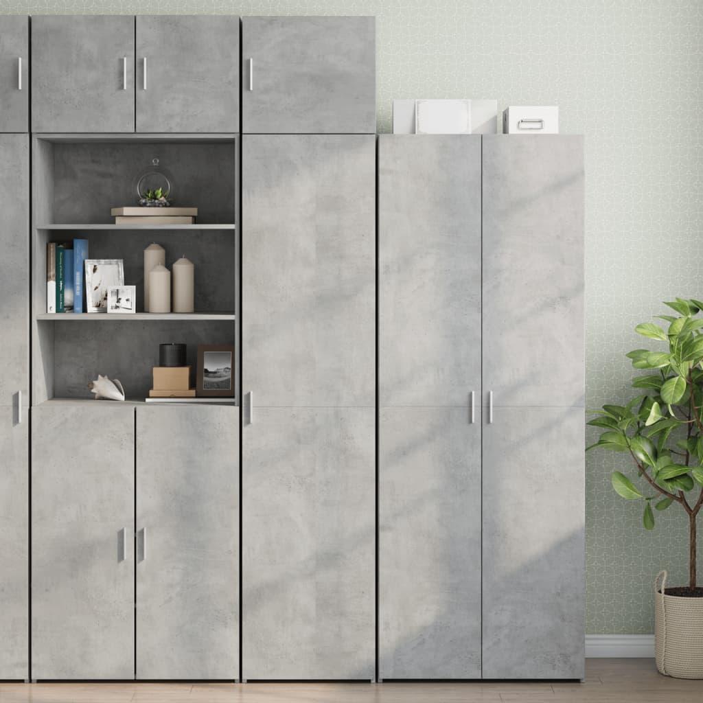 Smalt opbevaringsskab 45×42,5×225 cm i konstrueret træ - betongrå