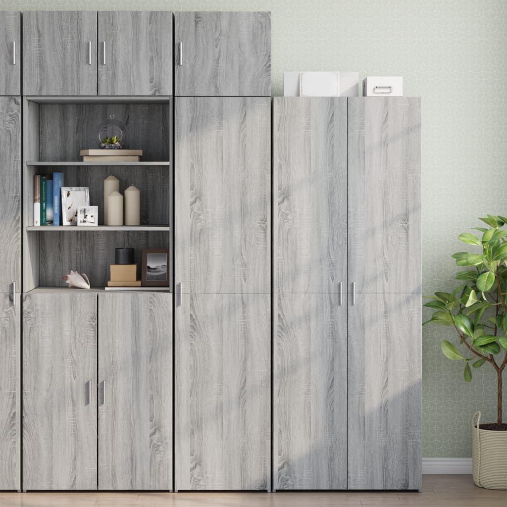 Smalt opbevaringsskab 45 x 42,5 x 225 cm i konstrueret træ - grå sonoma-eg