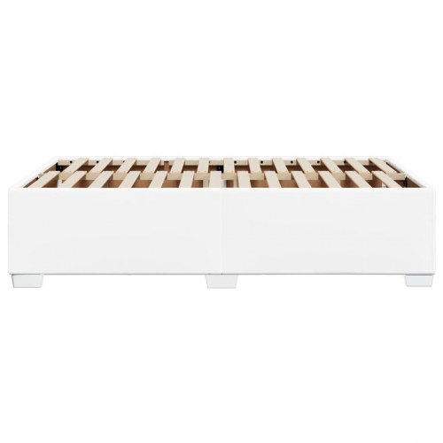 Sengeramme uden madras 120x190 cm kunstlæder enkeltseng hvid