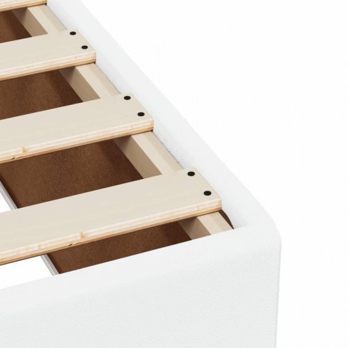 Sengeramme uden madras 120x190 cm kunstlæder enkeltseng hvid