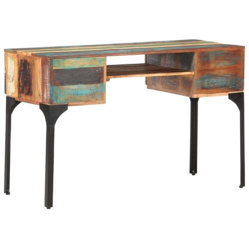 Skrivebord 118x48x75 cm massivt genbrugstræ