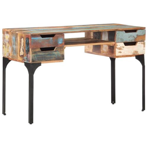 Skrivebord 118x48x75 cm massivt genbrugstræ
