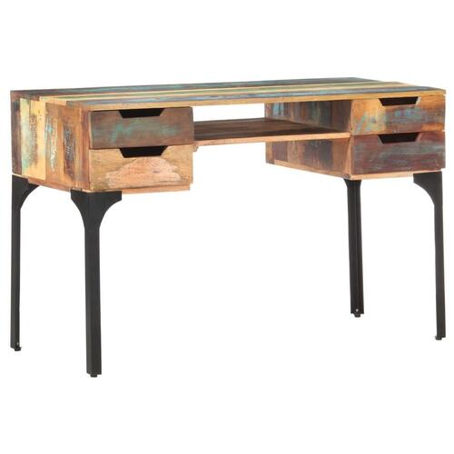Skrivebord 118x48x75 cm massivt genbrugstræ