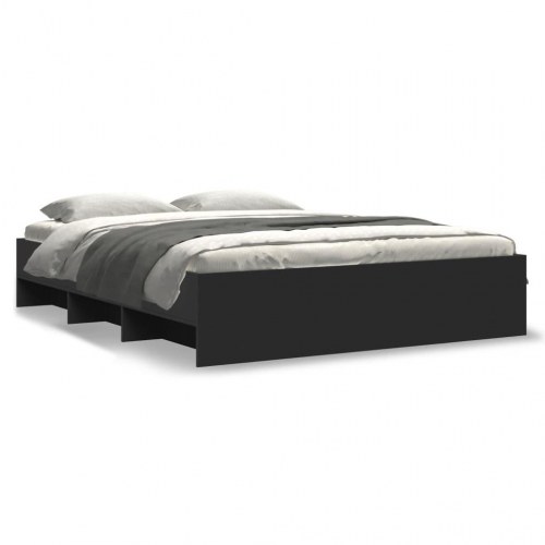 Sengeramme 160 x 200 cm med opbevaring - sort