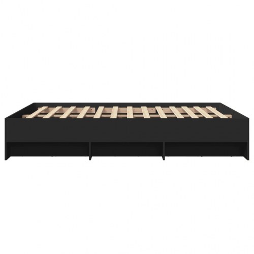 Sengeramme 160 x 200 cm med opbevaring - sort