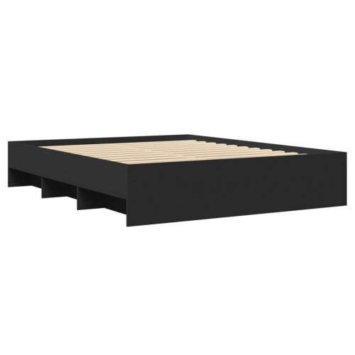 Sengeramme 160 x 200 cm med opbevaring - sort