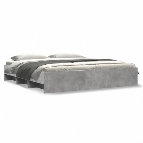 Sengestel 200 x 200 cm med opbevaring - betongrå