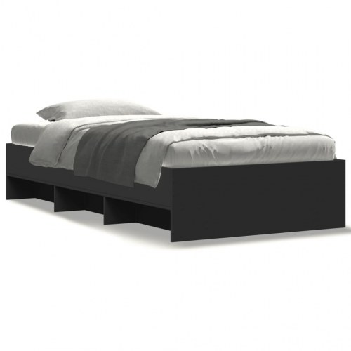 Sengeramme 100 x 200 cm med opbevaring - sort