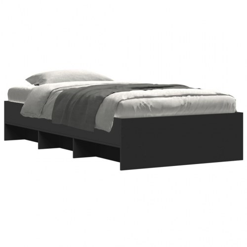 Sengeramme 100 x 200 cm med opbevaring - sort