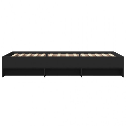 Sengeramme 100 x 200 cm med opbevaring - sort