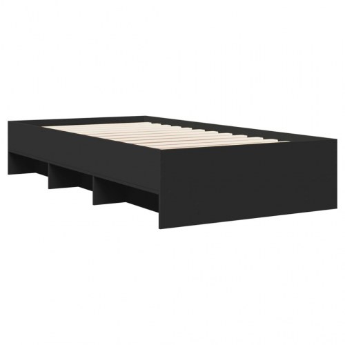Sengeramme 90 x 200 cm med lameller og opbevaring - sort