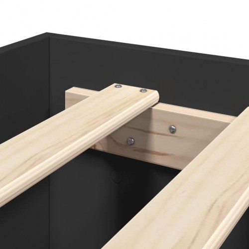 Sengeramme 90 x 200 cm med lameller og opbevaring - sort