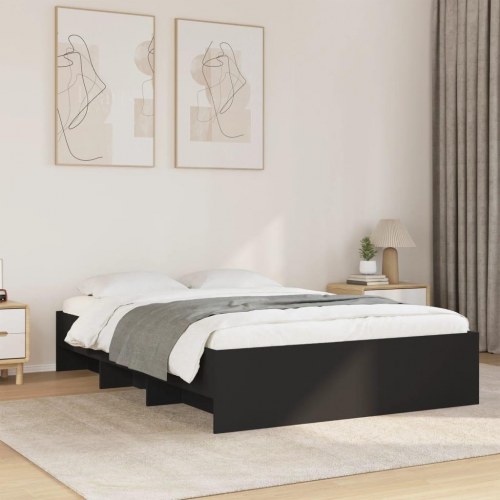 Sengeramme med opbevaring 135 x 190 cm - sort