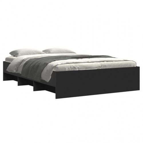 Sengeramme med opbevaring 135 x 190 cm - sort