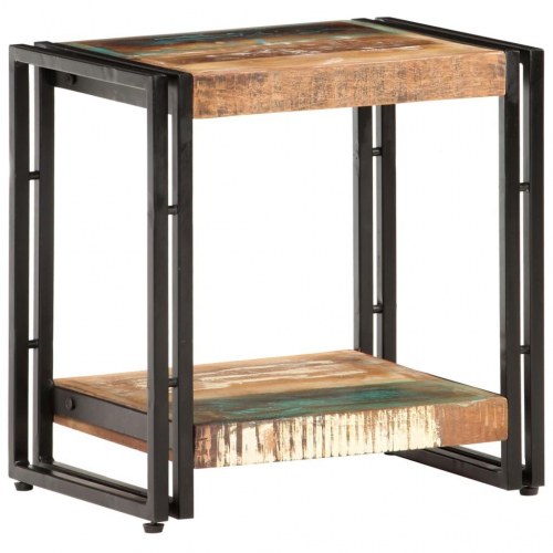 Sidebord i massivt genbrugstræ - 40 × 30 × 40 cm, industrielt design