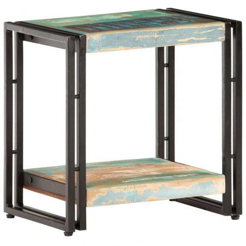 Sidebord i massivt genbrugstræ - 40 × 30 × 40 cm, industrielt design