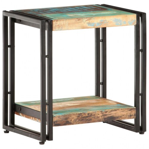Sidebord i massivt genbrugstræ - 40 × 30 × 40 cm, industrielt design