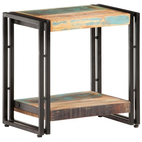 Sidebord i massivt genbrugstræ - 40 × 30 × 40 cm, industrielt design