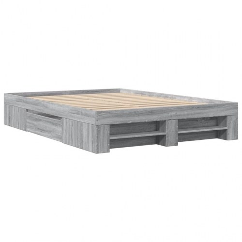 Sengestel 120 x 190 cm med opbevaring - grå sonoma-eg