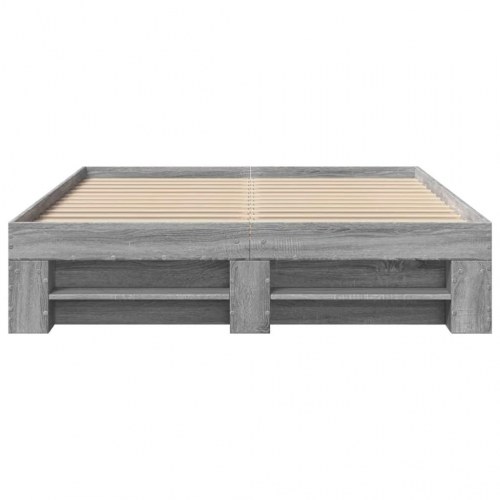 Sengestel 120 x 190 cm med opbevaring - grå sonoma-eg