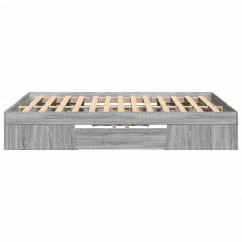 Sengestel 120 x 190 cm med opbevaring - grå sonoma-eg