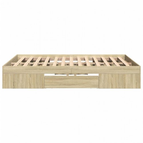 Sengeramme 120 x 200 cm med opbevaring uden madras - sonoma-eg